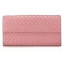 Pink Bottega Veneta Nappa Intrecciato Continental Flap Wallet