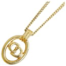 Christian Dior Logo Gold Plated Necklace in Good Condition