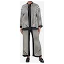 Black silk striped shirt and trousers set - size UK 12 - Totême