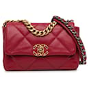 Chanel Red Medium Lambskin 19 Flap