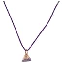 DODO POMELLATO PRECIOUS TAG PENDANT ON GOLD CORD 18K AMETHYST NECKLACE - Dodo Pomellato