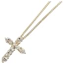 Luxus 18k Gold Diamant Kreuz Anhänger Halskette Metall Halskette in ausgezeichnetem Zustand - & Other Stories