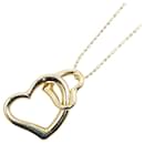LuxUness 18k Gold Double Open Heart Pendant Necklace Metal Necklace in Excellent condition - & Other Stories