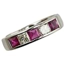 Pt900 Platinum Ruby 0.60ct Diamond 0.387ct Ring in Excellent Condition - & Other Stories