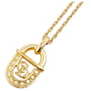 Dior CD Logo Rhinestone Pendant Necklace Metal Necklace in Good condition