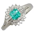 LuxUness Platinum Diamond Emerald Ring Metal Ring in Excellent condition - & Other Stories