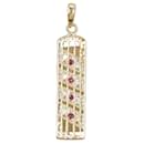 K18YG Yellow Gold Ruby 0.13ct Diamond 0.27ct Pendant Top in Great Condition - & Other Stories