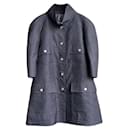 Chanel Iconic Cocoon Style Coat with Camellias Pattern