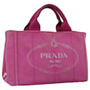 Bolsa de mão PRADA Canapa PM de lona rosa Auth bs14850 - Prada