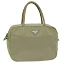 PRADA Borsa A Mano Nylon Beige Auth 75637 - Prada