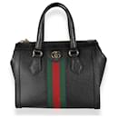 Bolsa pequena Ophidia com alça superior em couro de bezerro preto Gucci