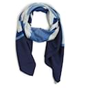 Hermès 1980 Foulard in seta blu navy Carré 90 Oiseaux Migrateurs.