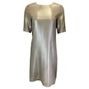 Tia Cibani Metallic Short Sleeved Midi Dress - Autre Marque
