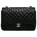 Black Chanel Maxi Classic Caviar Double Flap Shoulder Bag