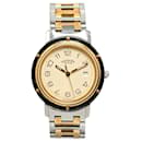 Gold Hermès Quartz Stainless Steel Clipper Watch