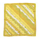 Sciarpa in seta stampata Emilio Pucci gialla e bianca