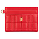 Red Burberry Quilted Calfdkin Lola Card Holder