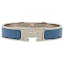 Blaues Hermès Emaille Clic H Armband PM