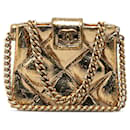 Gold Chanel CC Quilted Flap Bag Brooch