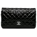 Black Chanel Medium Classic Patent Double Flap Shoulder Bag