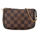 Braune Louis Vuitton Damier Ebene Mini Pochette Accessoires Handtasche