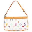 Bolso de hombro blanco con monograma Louis Vuitton Pochette Accessoires blanco