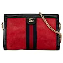 Red Gucci Small Suede Ophidia Chain Crossbody