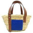 Petit cabas panier en raphia beige Loewe