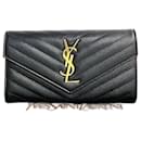 Yves Saint Laurent Cassandre Large Flap Wallet Leather Long Wallet in Excellent condition
