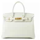 Hermès White Togo Birkin Retourne 25