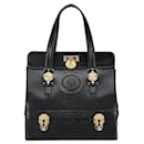 Versace Sunburst Vintage Caviar Skin Handbag Vanity Bag in Very Good Condition