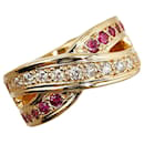 LuxUness 18k Anello in oro con diamanti e rubini Anello in metallo in condizioni eccellenti - & Other Stories
