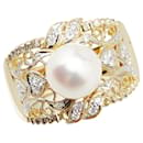 LuxUness 18k Anello in oro con diamanti e perle Anello in metallo in condizioni eccellenti - & Other Stories
