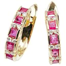 LuxUness 18k Gold Diamond Ruby Earrings Metal Earrings in Excellent condition - & Other Stories