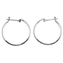 [LuxUness] Platinum Hoop Earrings Metal Earrings in Excellent condition - Autre Marque