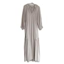 Casa Raki Beige Frilled Hem Maxi Dress - Autre Marque