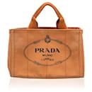 Petit sac cabas en toile orange avec logo Canapa BN2439 - Prada