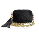Chanel CC Quilted Satin Fringe Mini Bag Canvas Crossbody Bag in Excellent condition