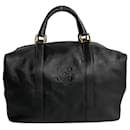 Loewe Anagram Mini Boston Bag Leather Handbag in Good condition