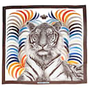 Brown tiger silk scarf - Hermès