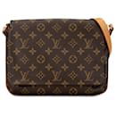 Louis Vuitton Brown Monogram Musette Tango Correia curta