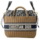 Dior Brown Oblique Wicker Basket Bag