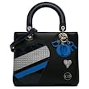 Cuir de veau médium noir Dior Patch embelli Lady Dior