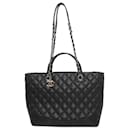 Chanel Black Small Quilted Calfskin Easy Shopping Tote