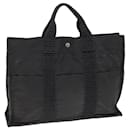 HERMES Her Line MM Tote Bag Canvas Gray Auth 75378 - Hermès