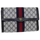 GUCCI Pochette Linea GG Supreme Sherry PVC Blu Navy Rosso 84 01 006 auth 76465 - Gucci