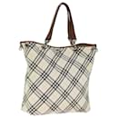 BURBERRY Nova Check Blue Label Tote Bag Canvas Reversible Beige Auth bs14692 - Burberry