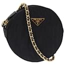 PRADA Chain Shoulder Bag Nylon Black Auth 75887 - Prada