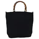 GUCCI Borsa a mano in bambù Tela Nera 002 1998 0441 Auth ep4202 - Gucci