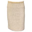 Chanel Tan / Ivory Sequined Wool and Linen Skirt